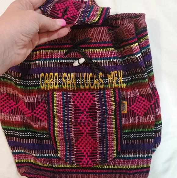 Argentinians Mr Pinzon Striped Colorful Cabo San Lucas Mexico Backpack Purse - Picture 5 of 5